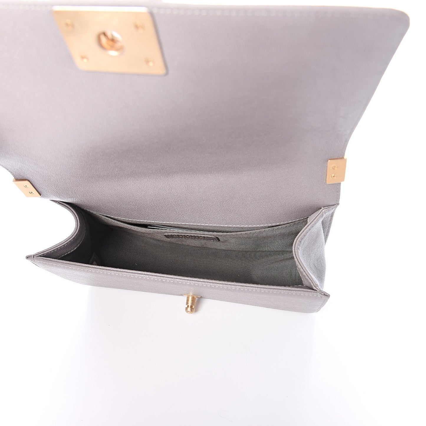 Caviar Quilted Medium Boy Flap Grey