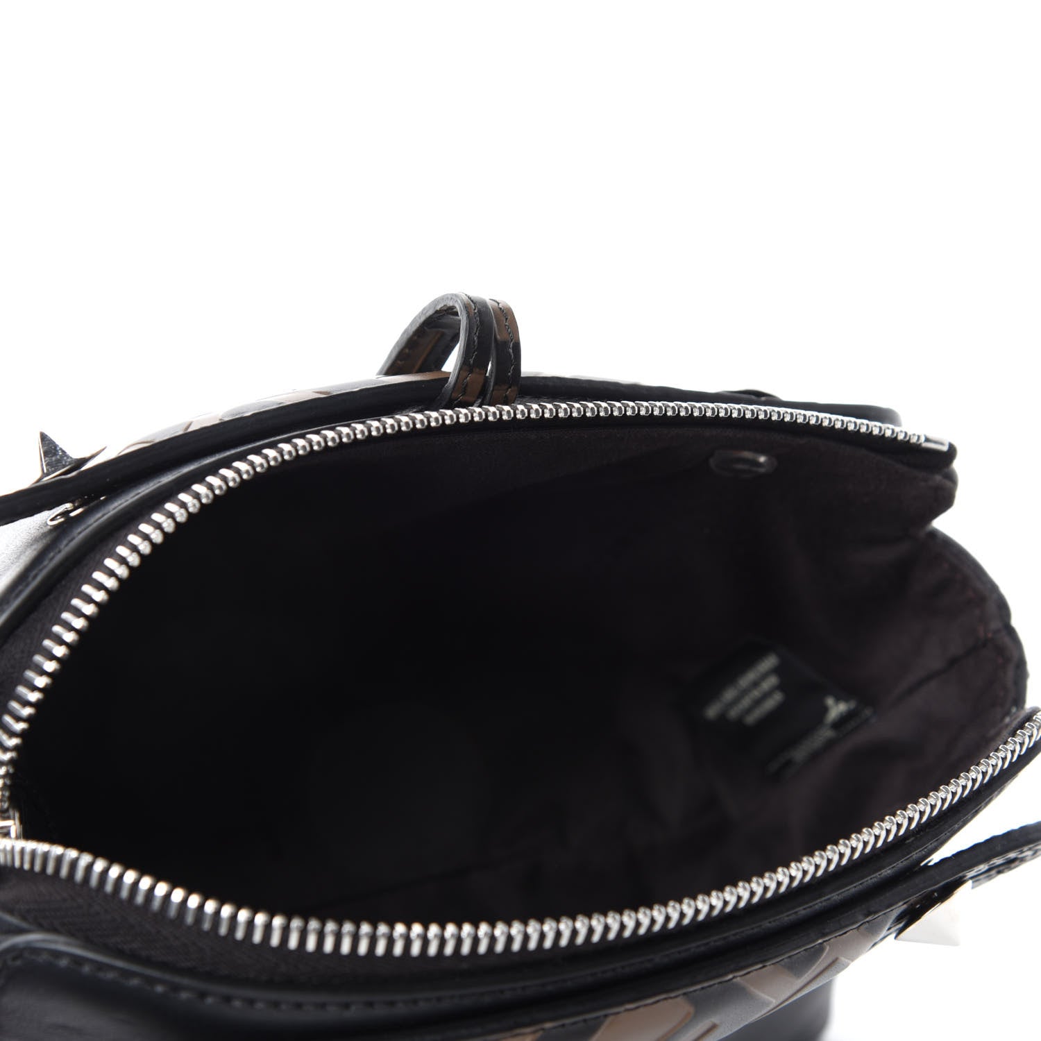 Fendi Vitello Dolce Bi-Color FF 1974 Embossed Mini By The Way Boston Bag Black Maya 5 of 10