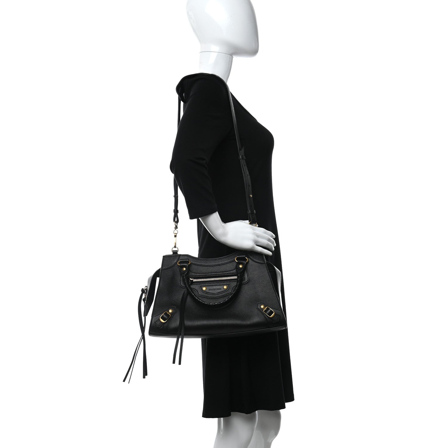 Balenciaga Smooth Calfskin Neo Classic Brass Hardware S City Black 2 of 10