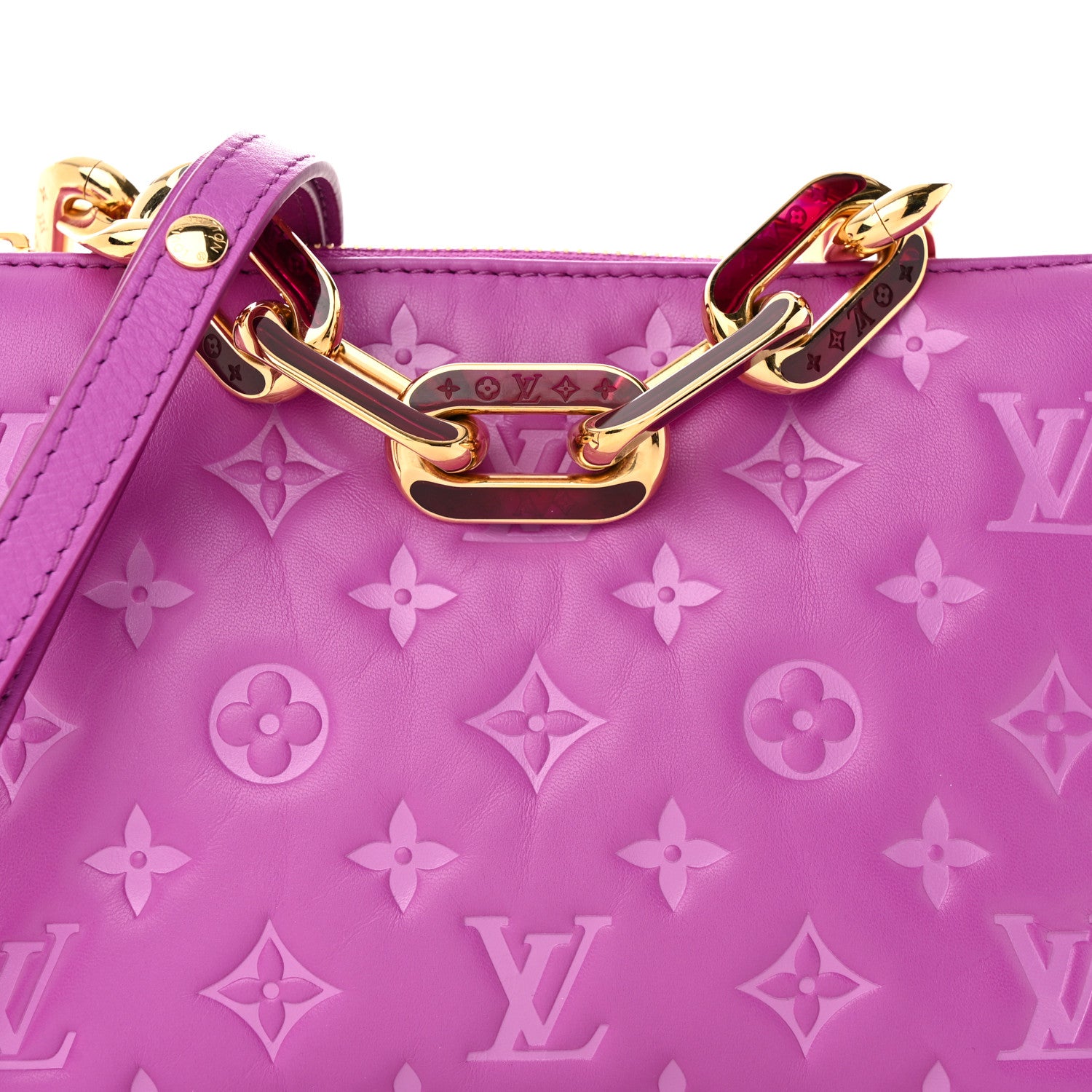 Louis Vuitton Lambskin Embossed Monogram Coussin BB Orchid 7 of 11