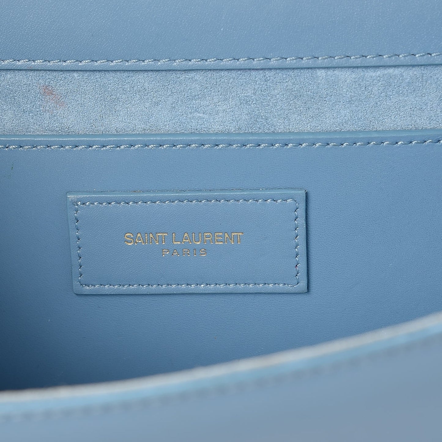 Calfskin Classic Monogram Tassel Clutch Blue Glacier