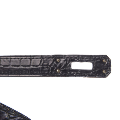 Hermes Matte Niloticus Crocodile Kelly Cut Pochette Black 9 of 9