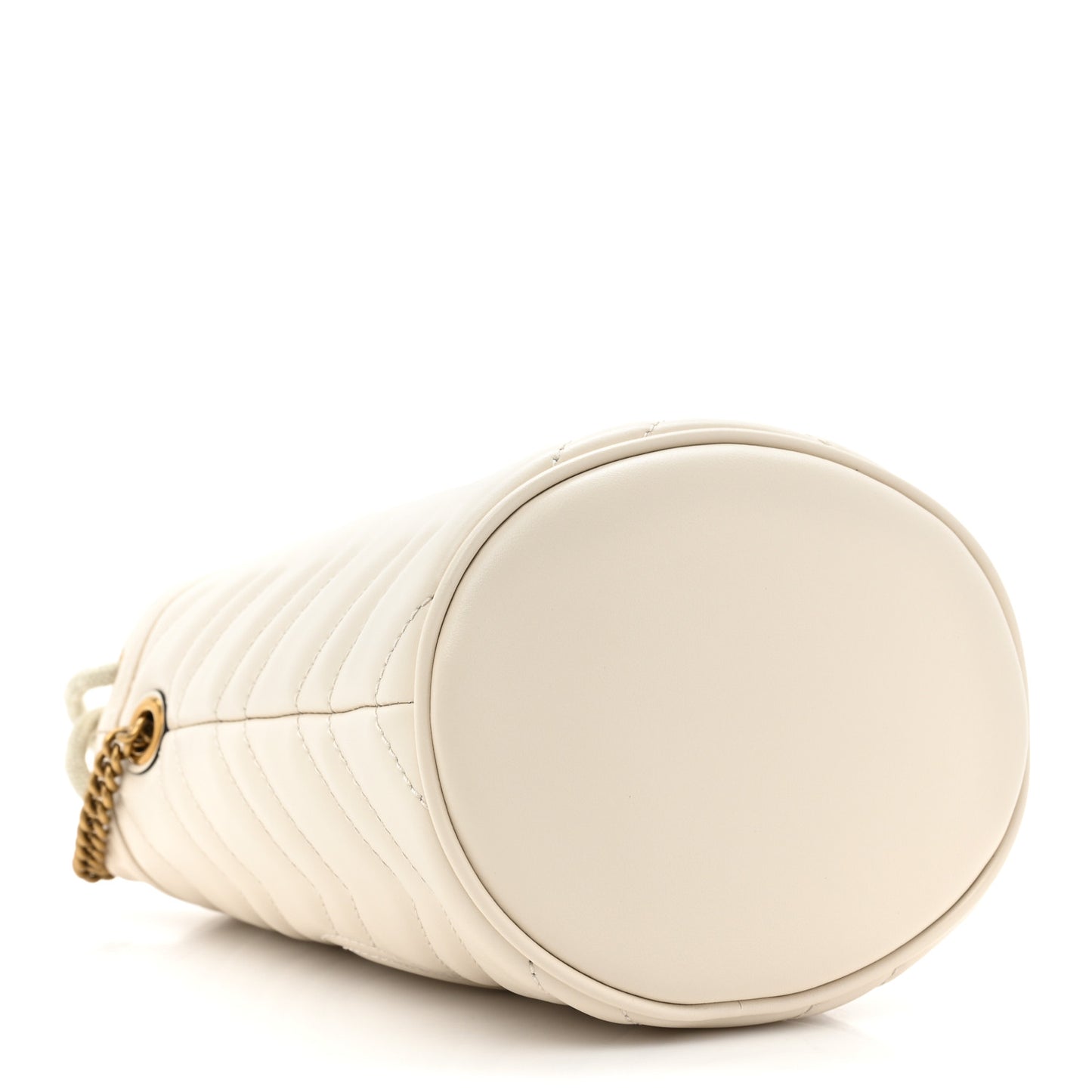 Calfskin Matelasse Mini GG Marmont 2.0 Bucket Bag White