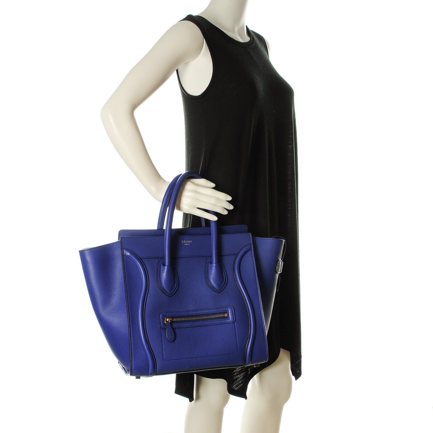 Drummed Calfskin Mini Luggage Indigo