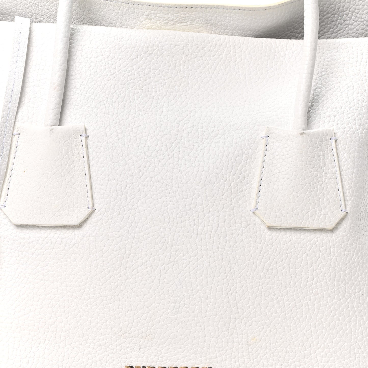 London Grainy Calfskin Medium Baynard Tote White