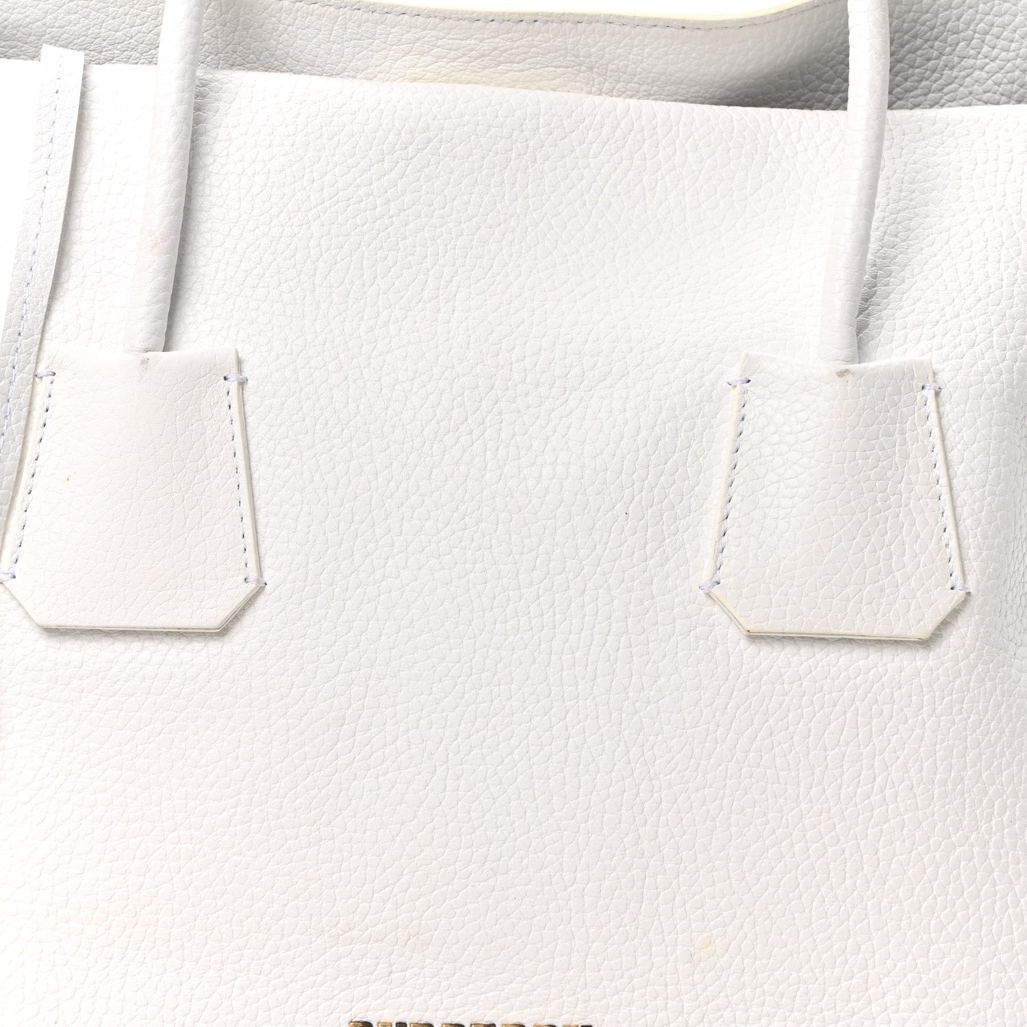 Burberry London Grainy Calfskin Medium Baynard Tote White 8 of 10
