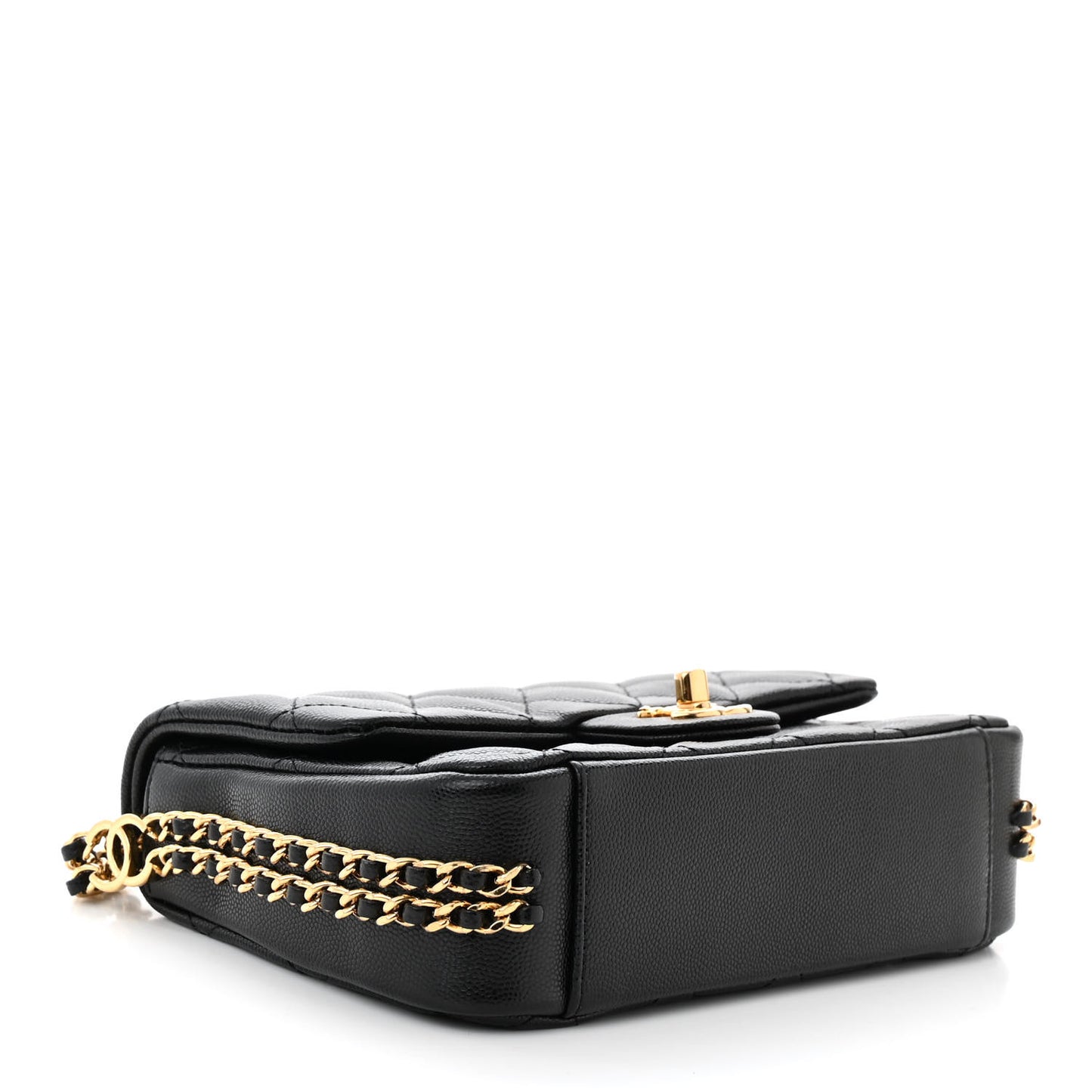 Caviar Quilted Mini CC You Flap Black