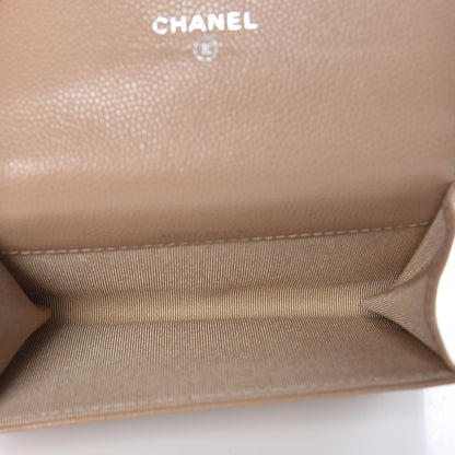 Chanel Caviar Quilted Card Holder Wallet Beige 5 of 10