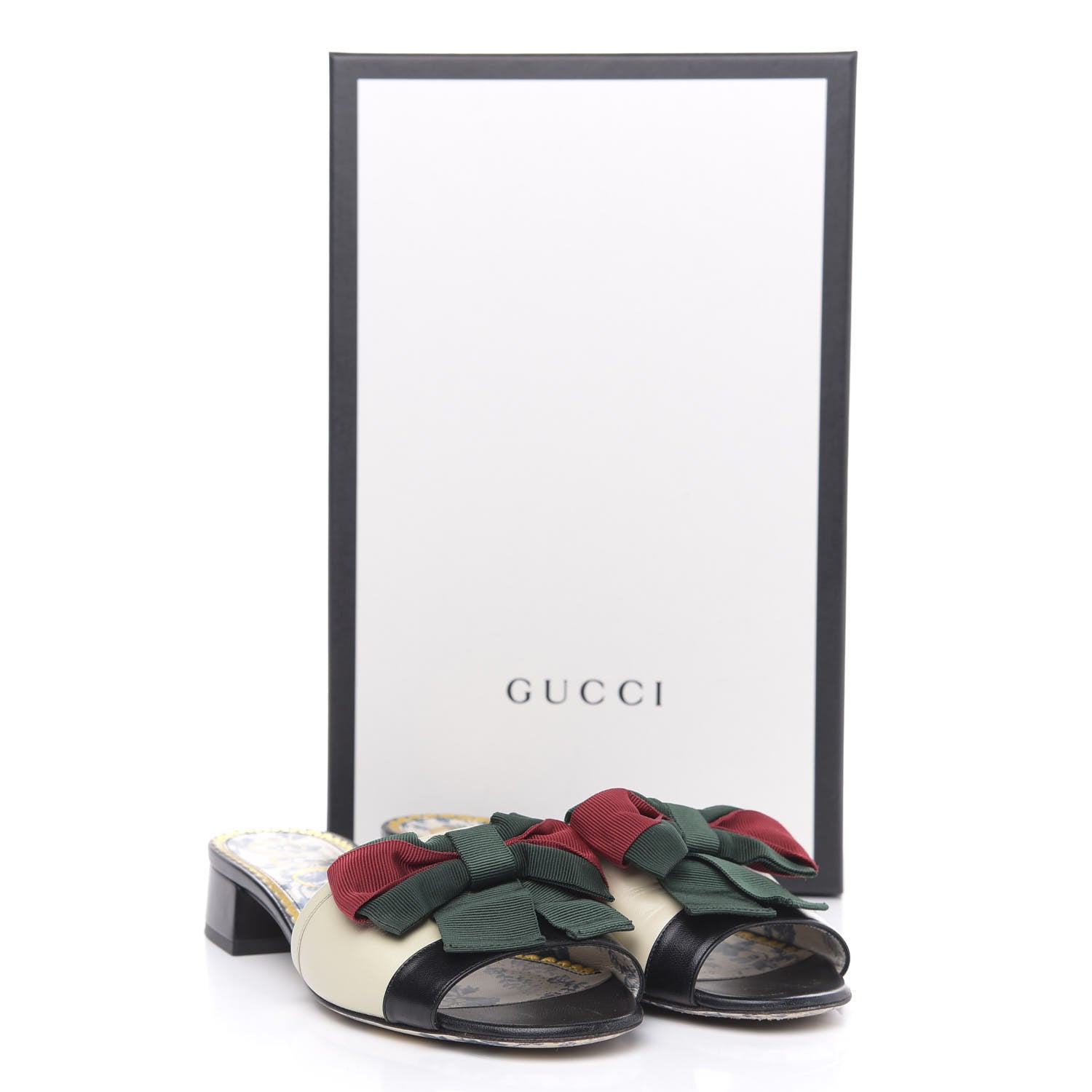 Gucci Malaga Kid Sackville Web Bow Slide Sandals 36 White 10 of 10