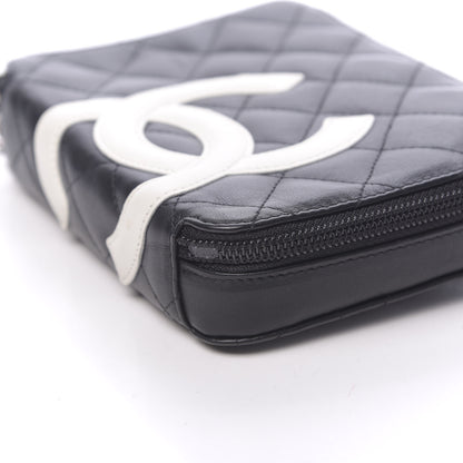 Chanel Calfskin Quilted Cambon Zip Around Cosmetic Pouch Black 8 of 9