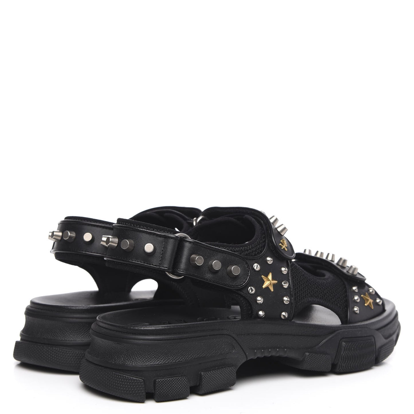Nappa Mesh Studded Mens Aguru Sandals 12 Black