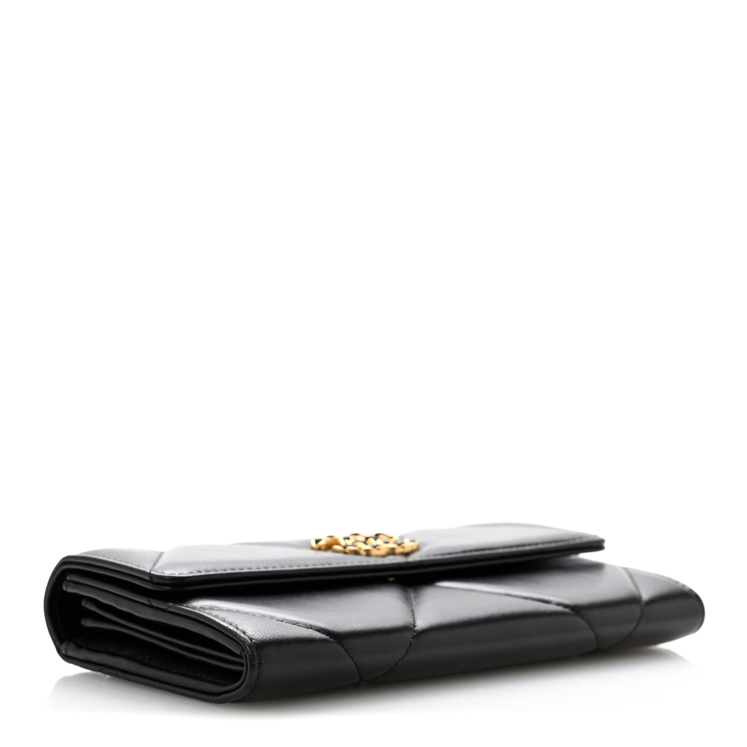 Chanel Lambskin Quilted Chanel 19 Flap Wallet Black 4 of 12