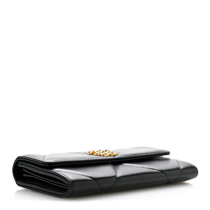 Chanel Lambskin Quilted Chanel 19 Flap Wallet Black 4 of 12