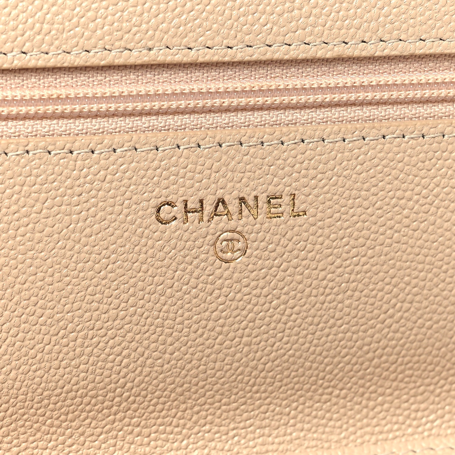 Chanel Caviar Quilted Golden Class Wallet On Chain WOC Light Beige 7 of 12