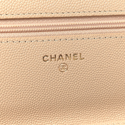 Chanel Caviar Quilted Golden Class Wallet On Chain WOC Light Beige 7 of 12