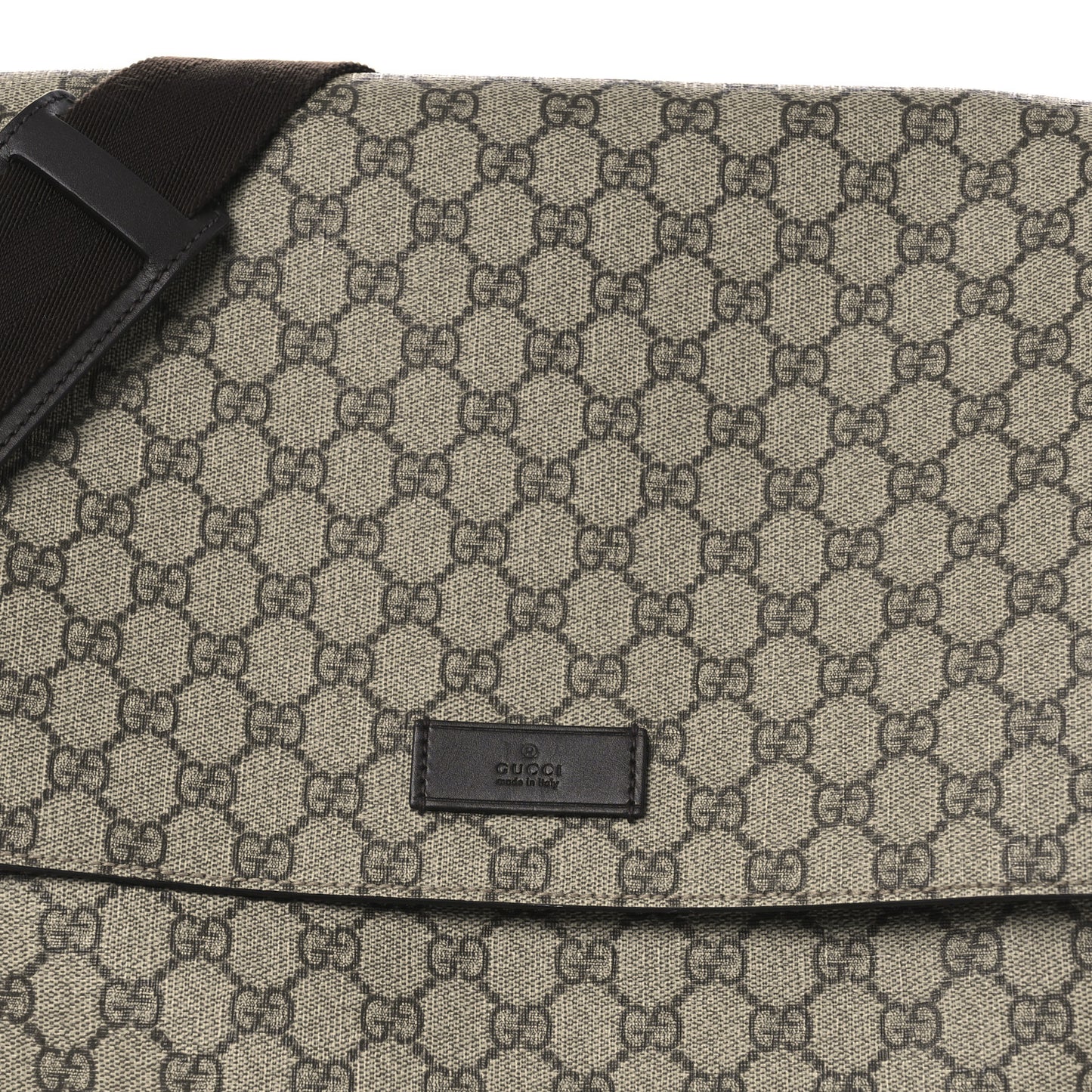 GG Plus Monogram Messenger Diaper Bag Dark Brown