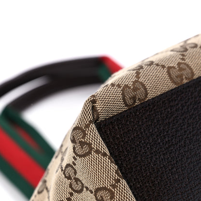 Gucci GG Monogram Medium Web Handle Bucket Tote Dark Brown 10 of 15