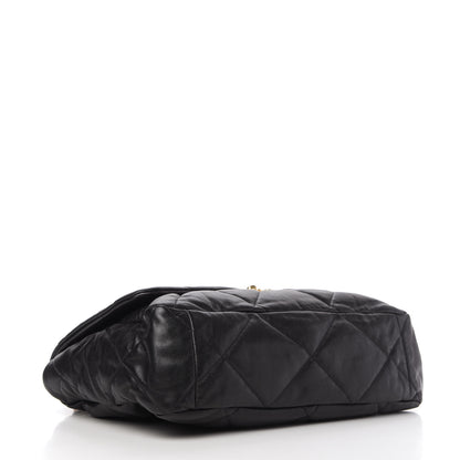 Chanel Goatskin Quilted Maxi Chanel 19 Flap Black 4 of 10