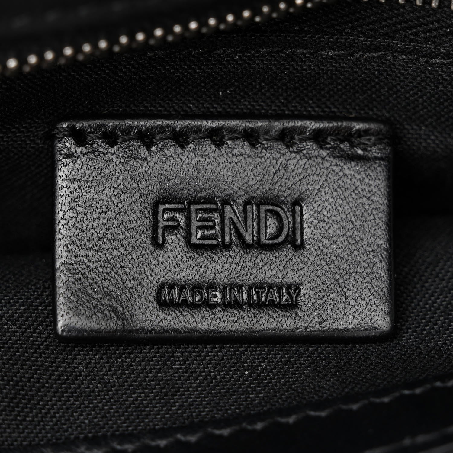 Fendi Recycled Fabric Jacquard Vitello Grace FF 1974 Baguette Belt Pouch Tobacco Moro Black 6 of 12