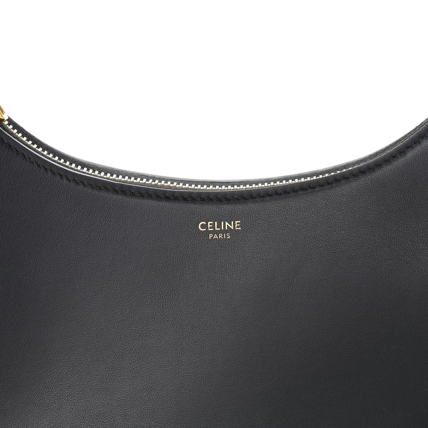 Smooth Calfskin Medium Strap Ava Shoulder Bag Black Tan
