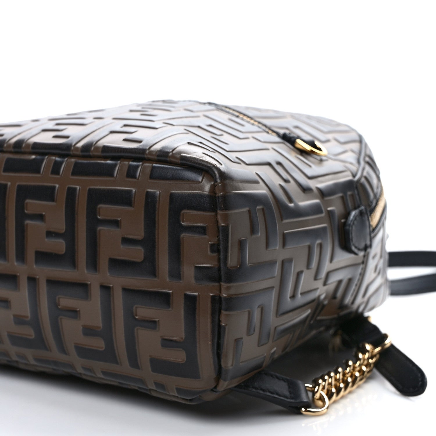 Fendi Vitello Bi-Color FF 1974 Embossed Mini Backpack Maya Black 9 of 9