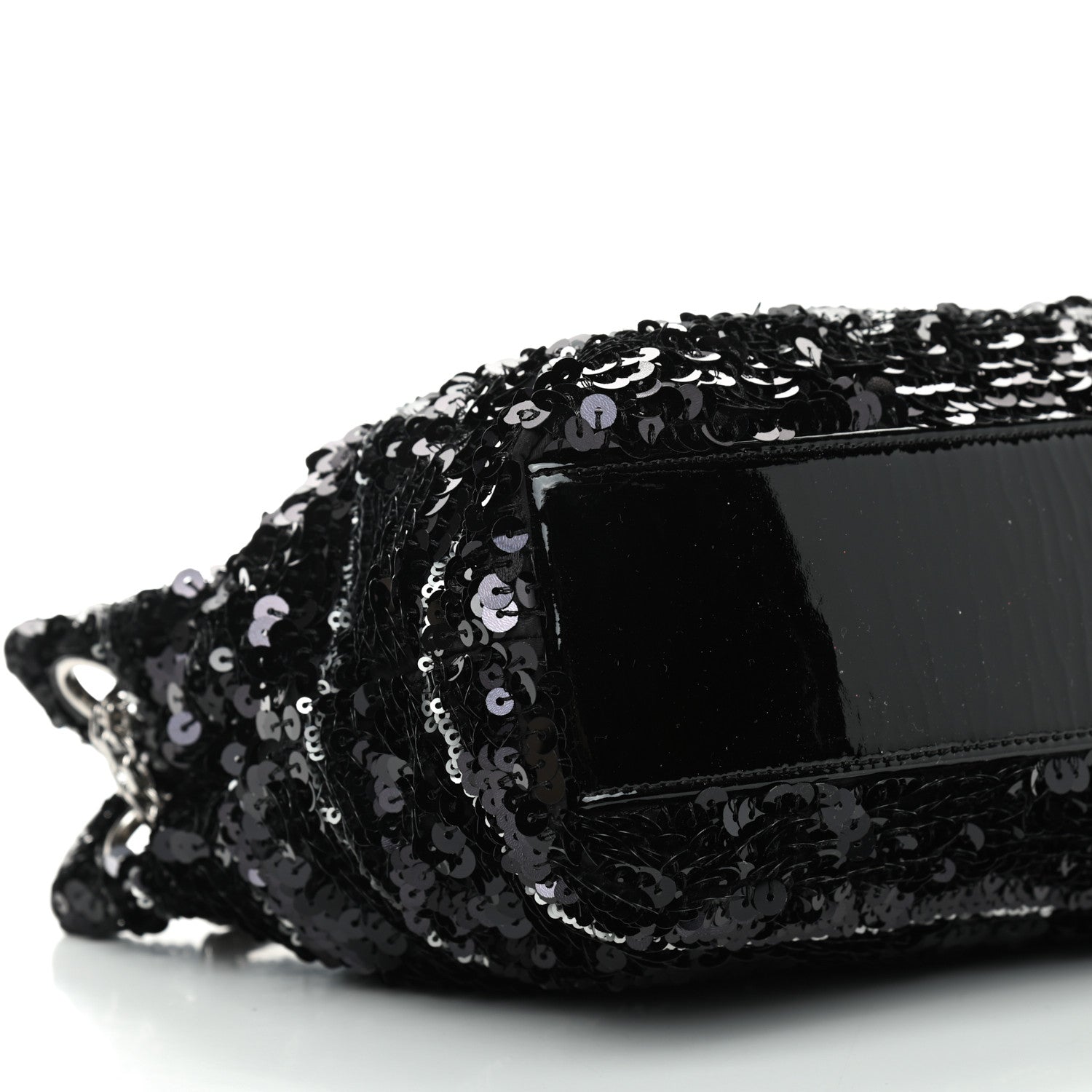 Chanel Sequin Striped Mademoiselle Tote Black 5 of 8