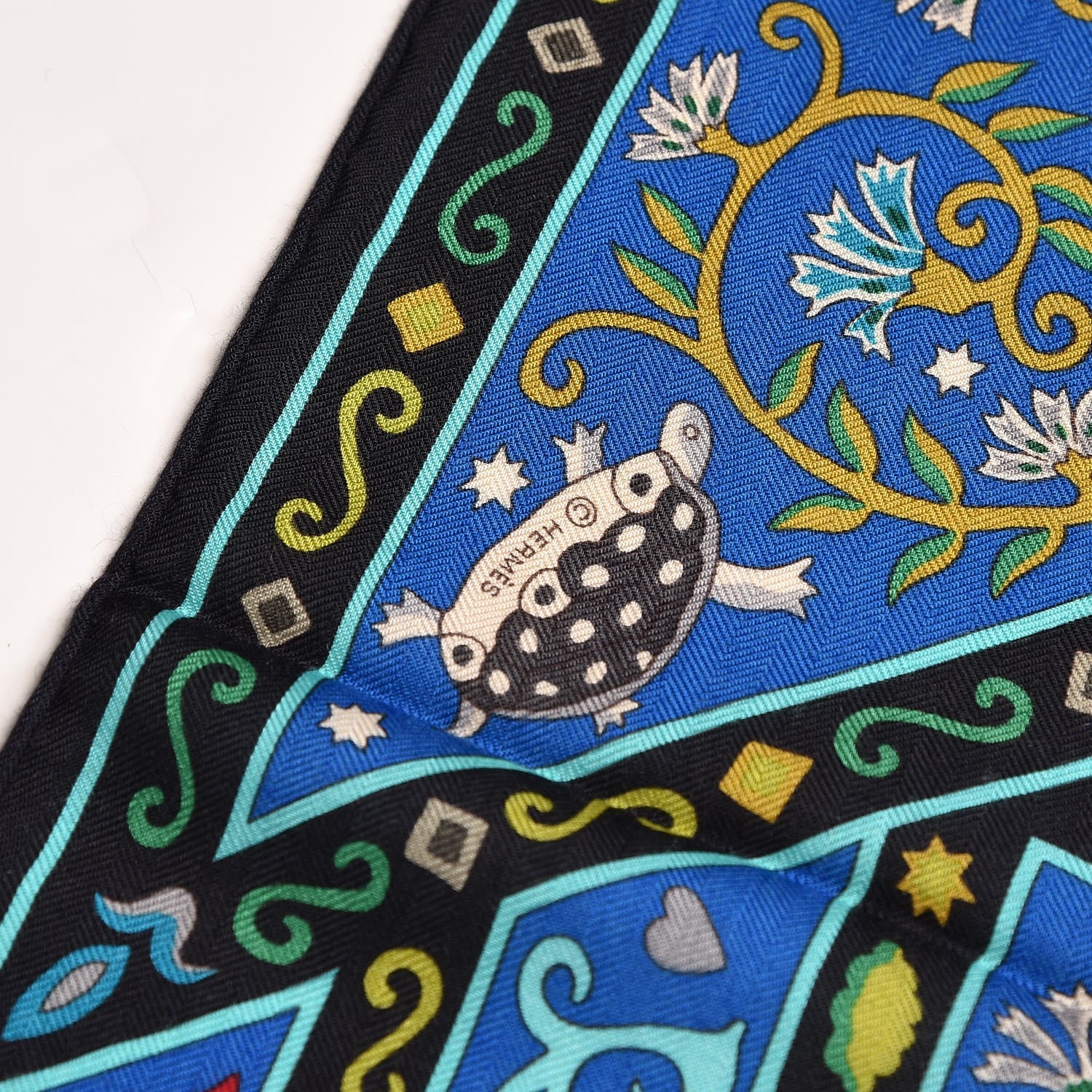 Hermes Cashmere Silk Peuple Du Vent Shawl 140 Caban Cobalt Turquoise 5 of 7