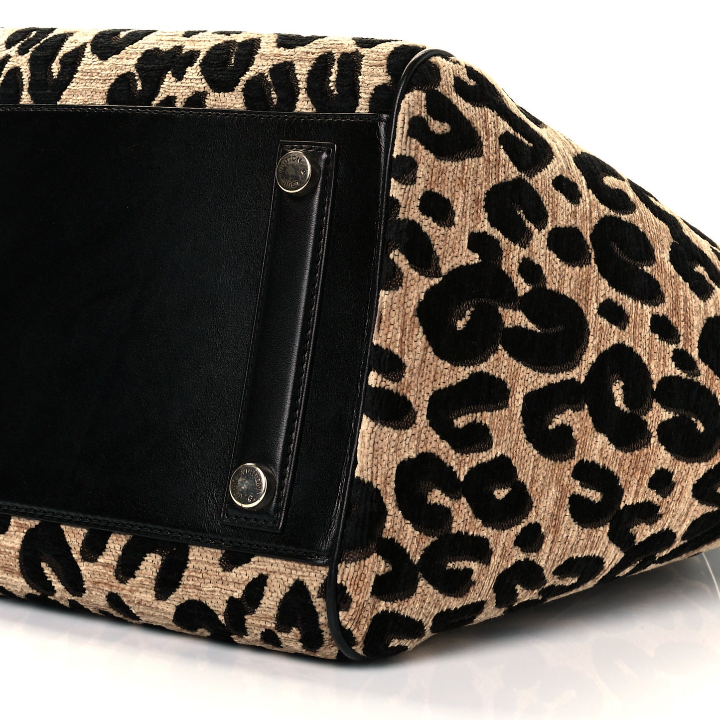 Jacquard Velvet Leopard Print Stephen Sprouse North South Bag Black