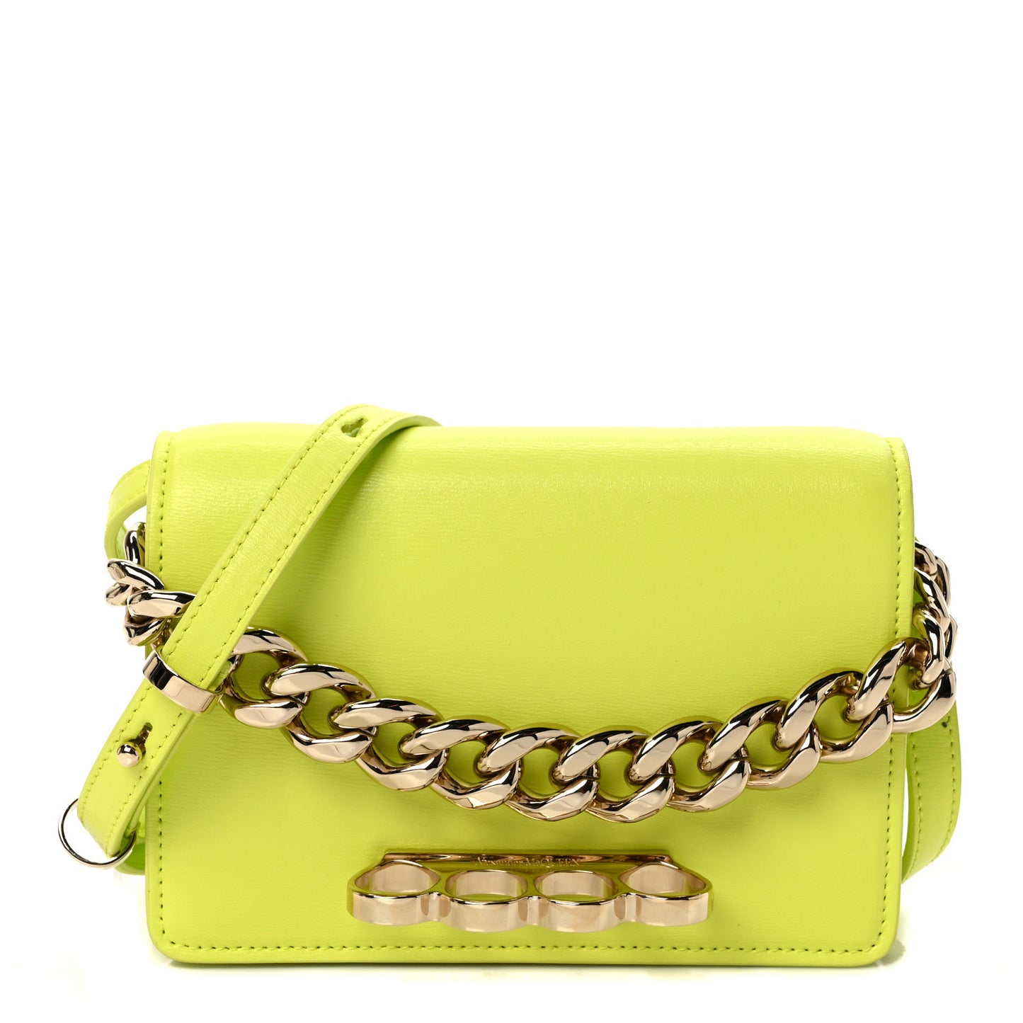 Nappa Skull Four Ring Knuckle Crossbody Bag Lichen