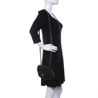 Chanel Metallic Washed Lambskin Quilted Mini Chain Around Flap Black 2 of 10