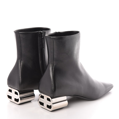 Balenciaga Sheepskin Typo Ankle Booties 36 Black 4 of 9