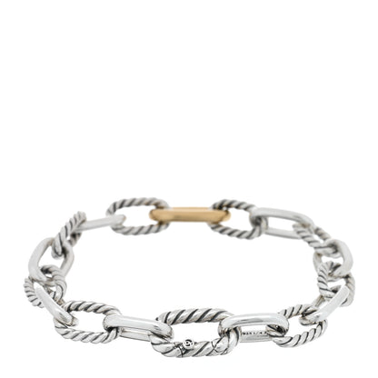 David Yurman Sterling Silver 18K Yellow Gold 8.5mm Madison Chain Bracelet 2 of 3