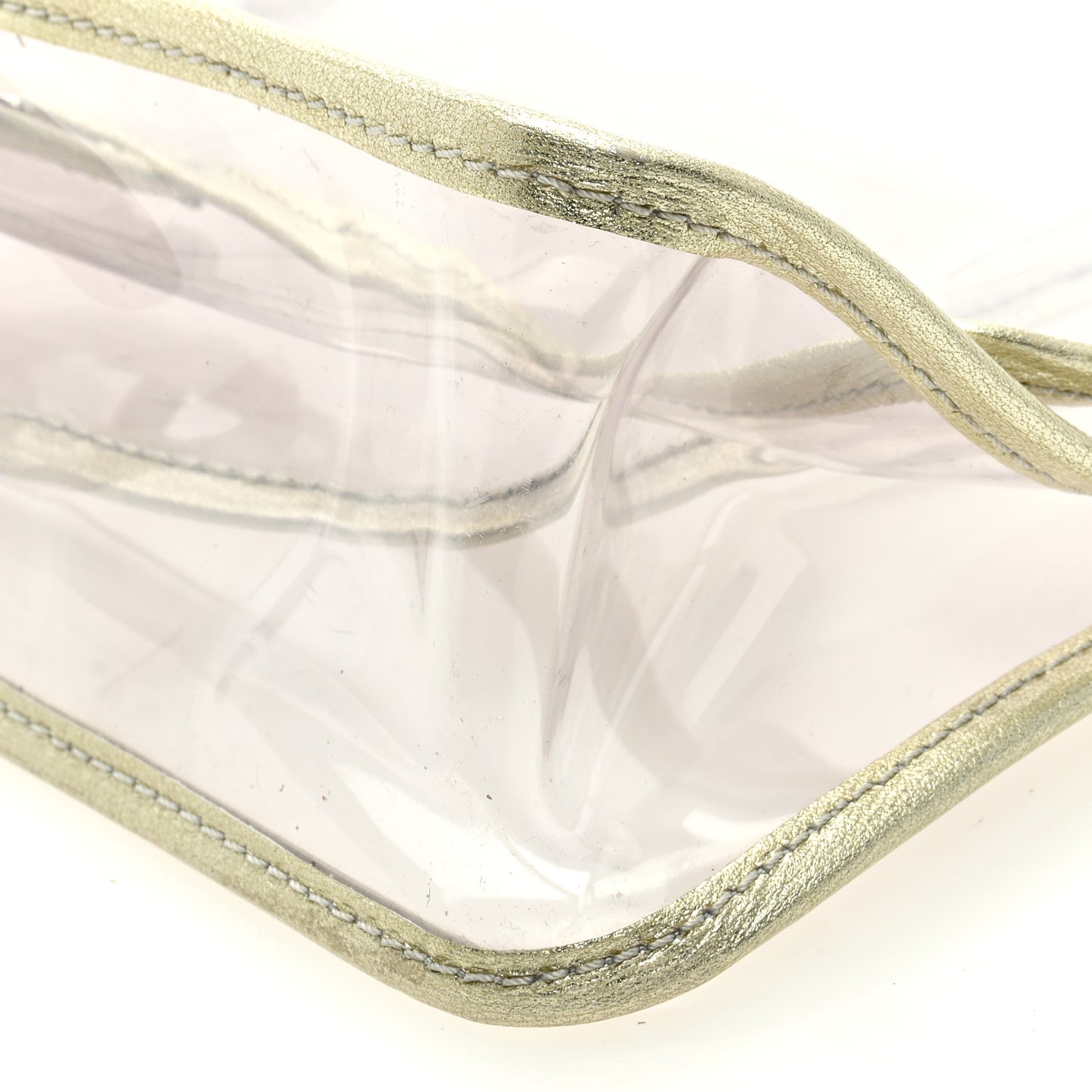 Metallic Lambskin PVC Medium Naked Flap Gold