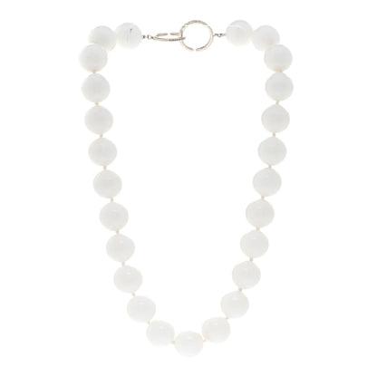 Tiffany Sterling Silver White Agate 16mm Paloma Picasso Bead Necklace 3 of 4