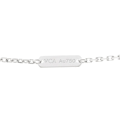 Van Cleef & Arpels 18K White Gold Chalcedony Vintage Alhambra Pendant Necklace 5 of 6
