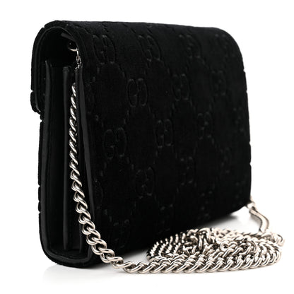 Gucci Velvet GG Monogram Mini Dionysus Chain Wallet Black 3 of 10
