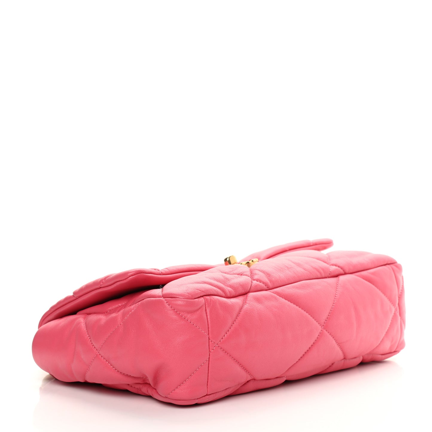 Goatskin Quilted Large Chanel 19 Flap Dark Pink
