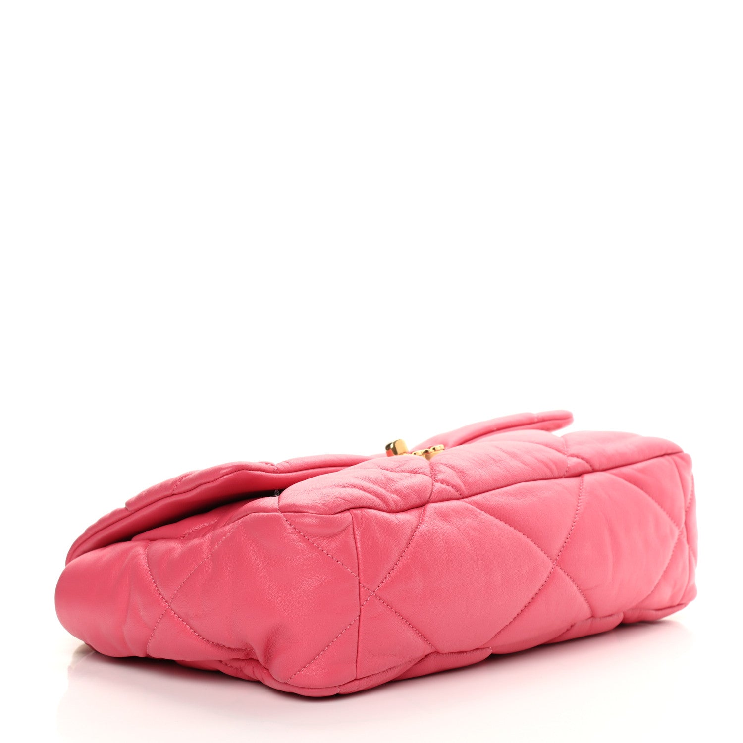 Chanel Goatskin Quilted Large Chanel 19 Flap Dark Pink 3 of 12