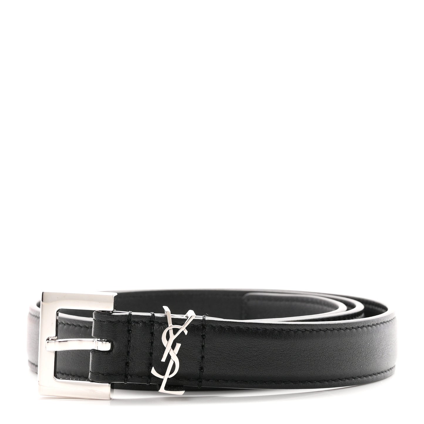 Smooth Calfskin Monogram Square Buckle Belt 70 28 Black