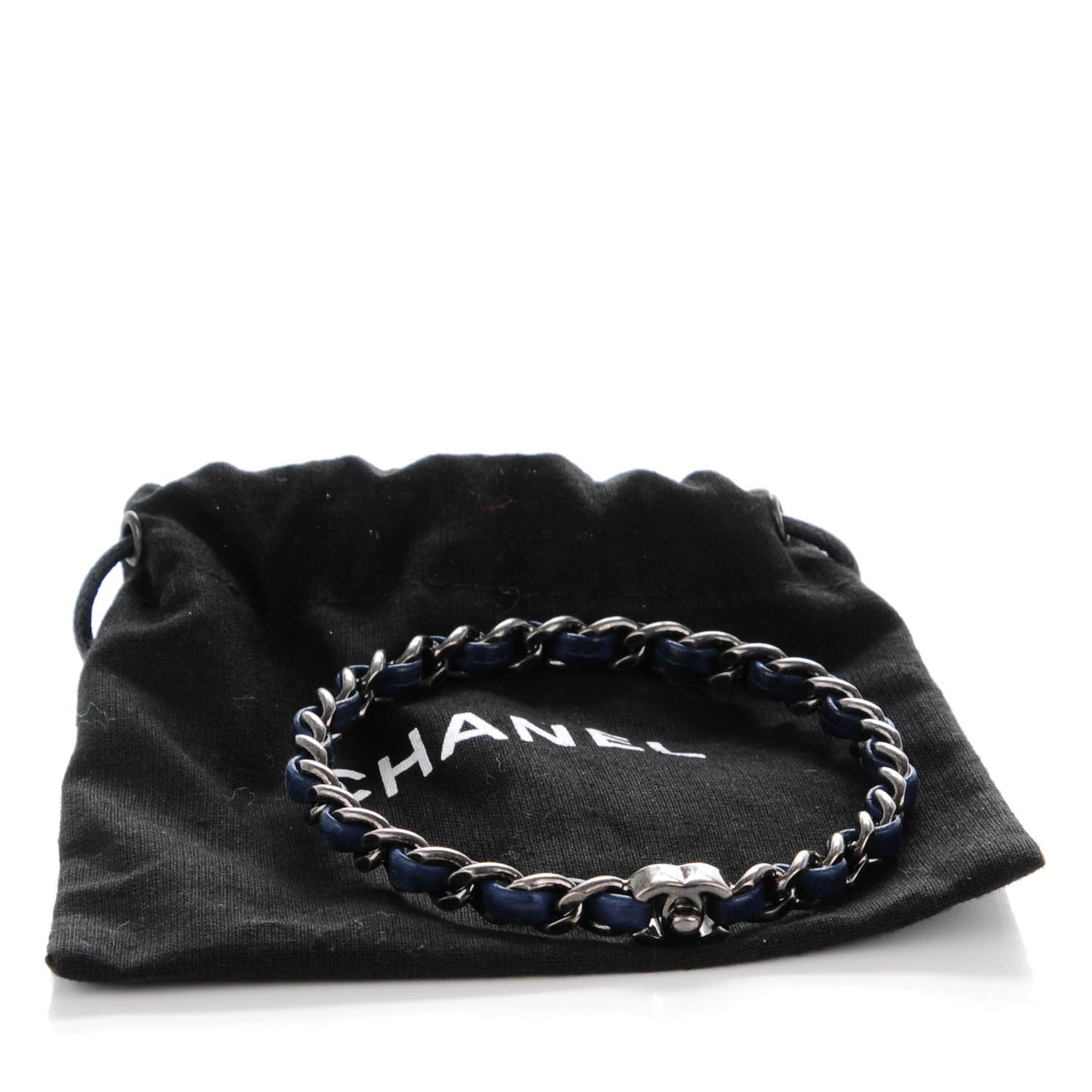 Chanel Lambskin CC Turnlock Chain Bracelet Navy 4 of 4
