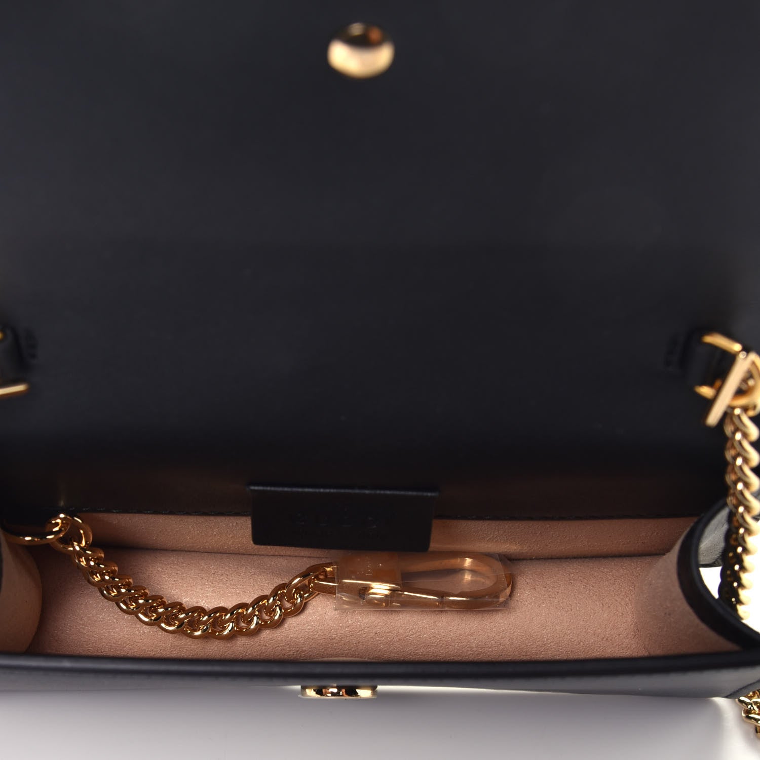 Gucci Calfskin Super Mini Sylvie Chain Shoulder Bag Black 5 of 9