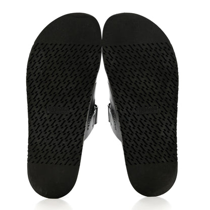 Hermes Calfskin Mens Chypre Sandals 45 Black 5 of 8