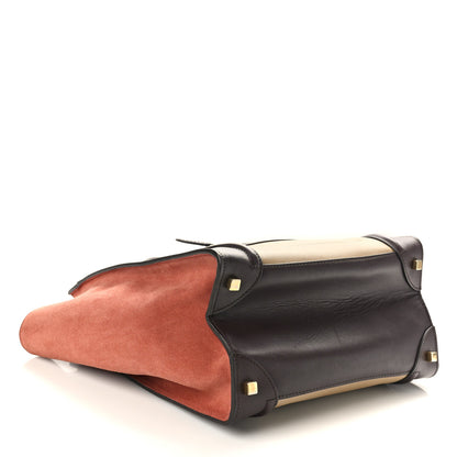 Celine Satin Calfskin Suede Mini Tri-Color Luggage Beige 4 of 9