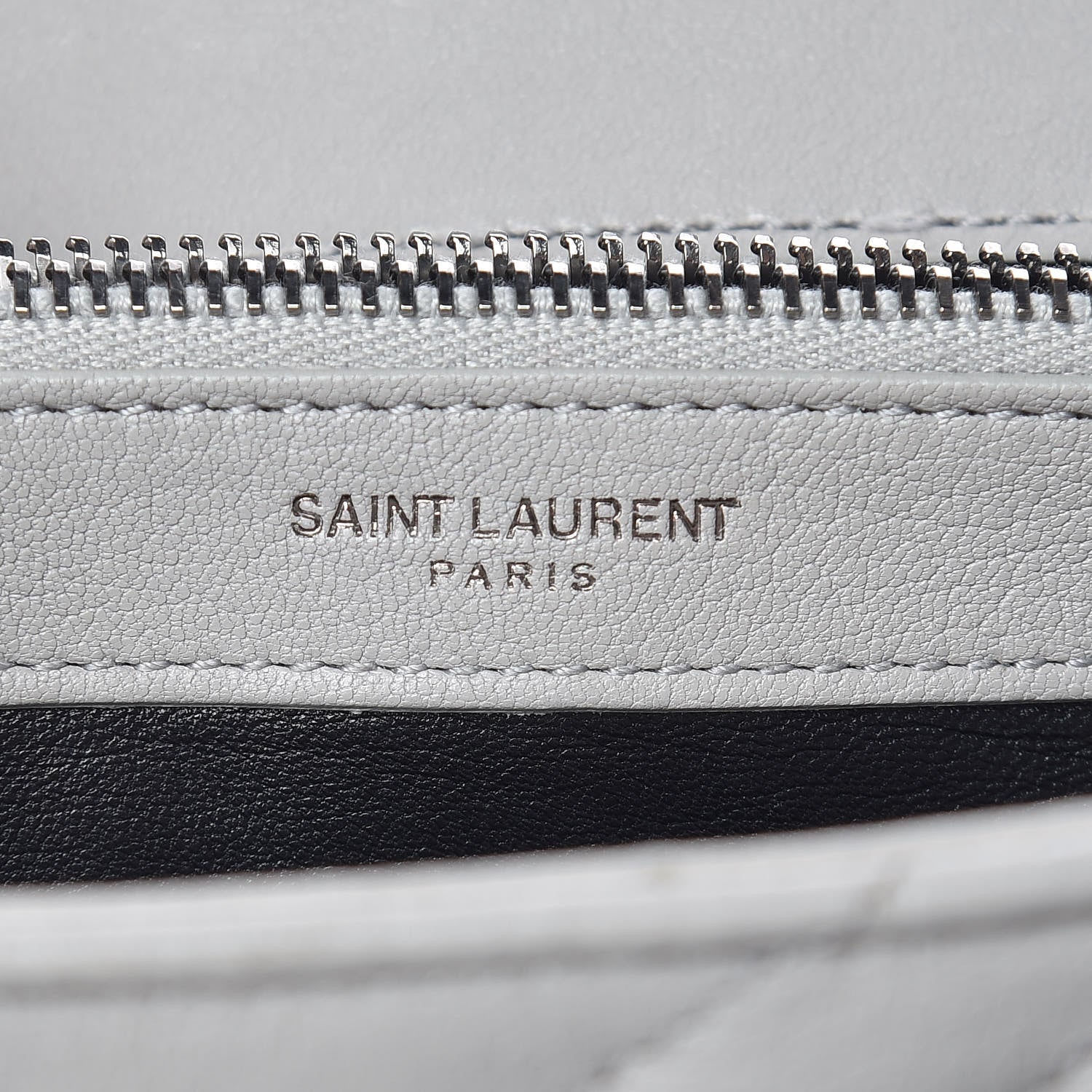 Saint Laurent Sheepskin Matelasse Chevron Monogram Large College Satchel Light Grey 8 of 19