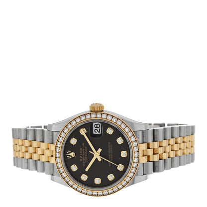 Rolex Stainless Steel 18K Yellow Gold Diamond Bezel 31mm Oyster Perpetual Datejust Watch Dark Grey 278383RBR 2 of 5