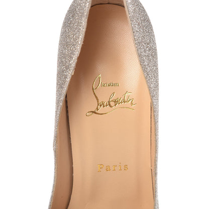 Christian Louboutin Mini Glitter Lady Peep 150 Pumps 39 Ivory Havana Beige 7 of 12
