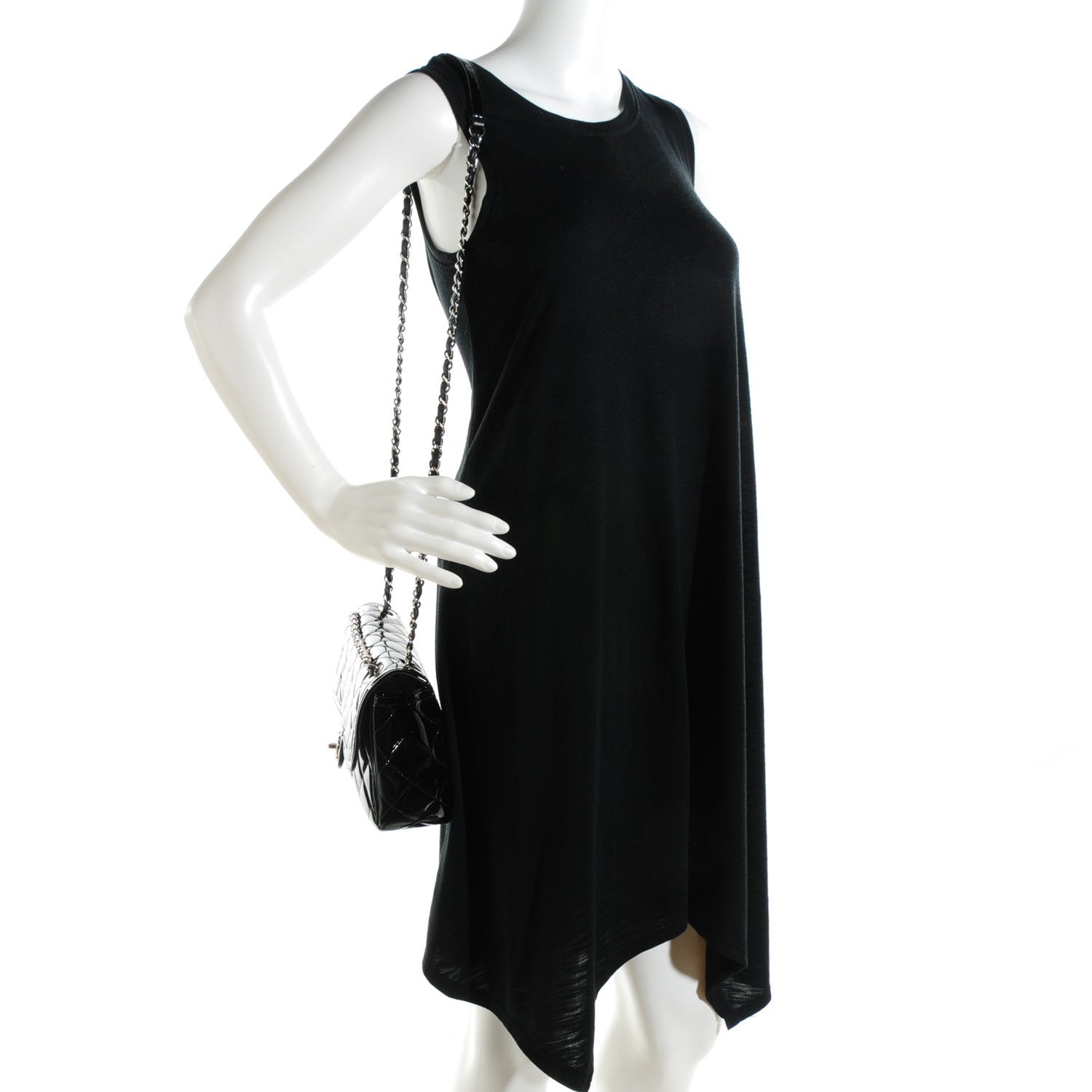 Chanel Patent Quilted Large Coco Shine Flap Black 2 of 8