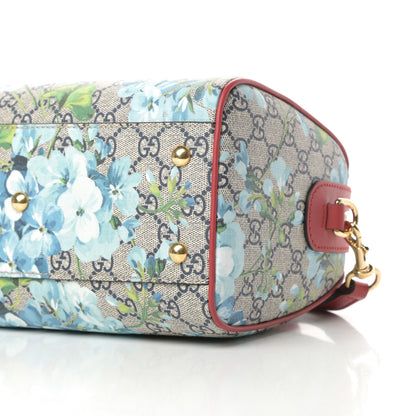 Gucci GG Supreme Monogram Blooms Small Boston Beige Blue Navy Hibiscus Red 10 of 10