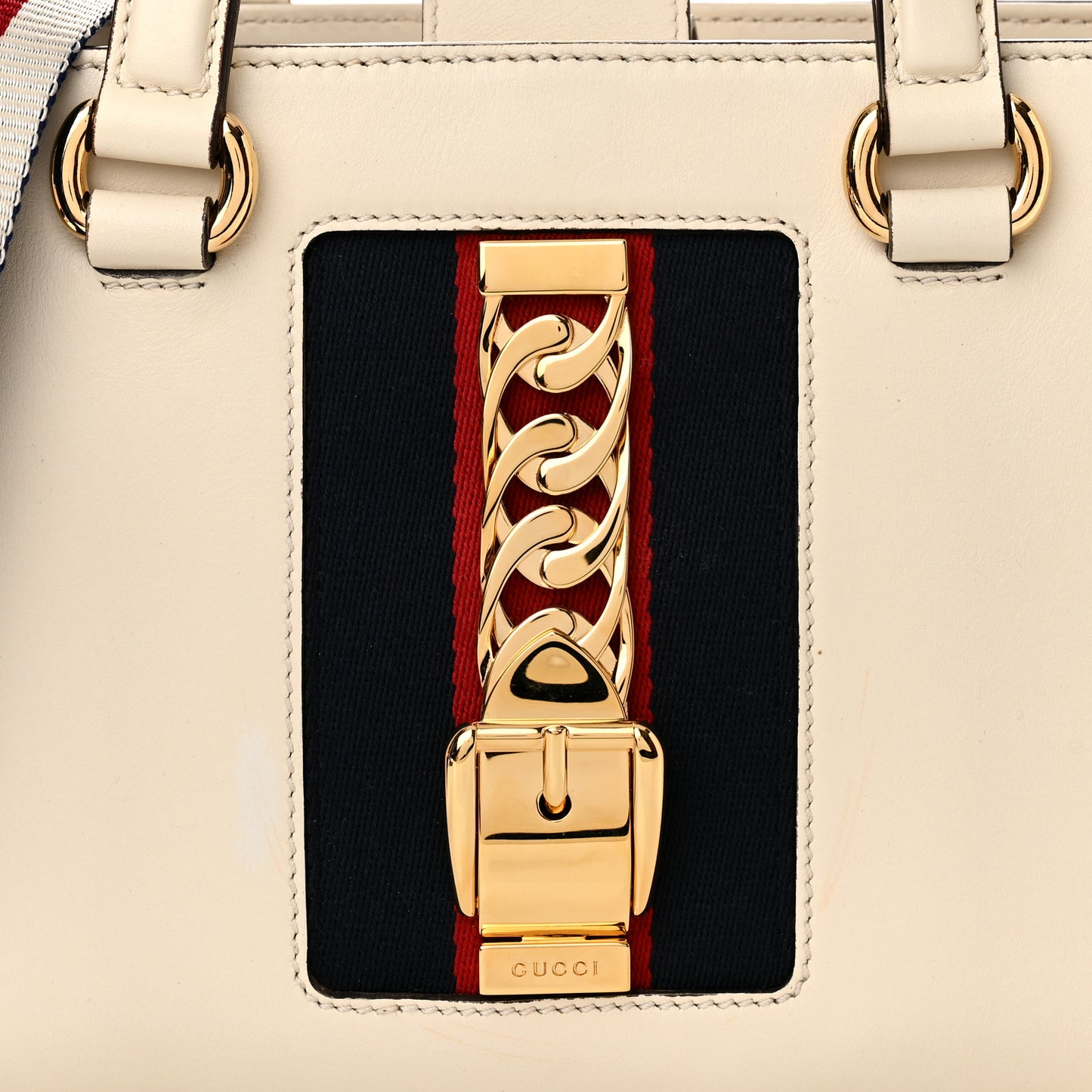 Calfskin Medium Sylvie Top Handle Tote White