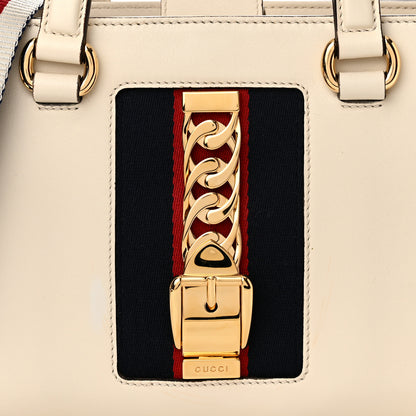 Gucci Calfskin Medium Sylvie Top Handle Tote White 8 of 12